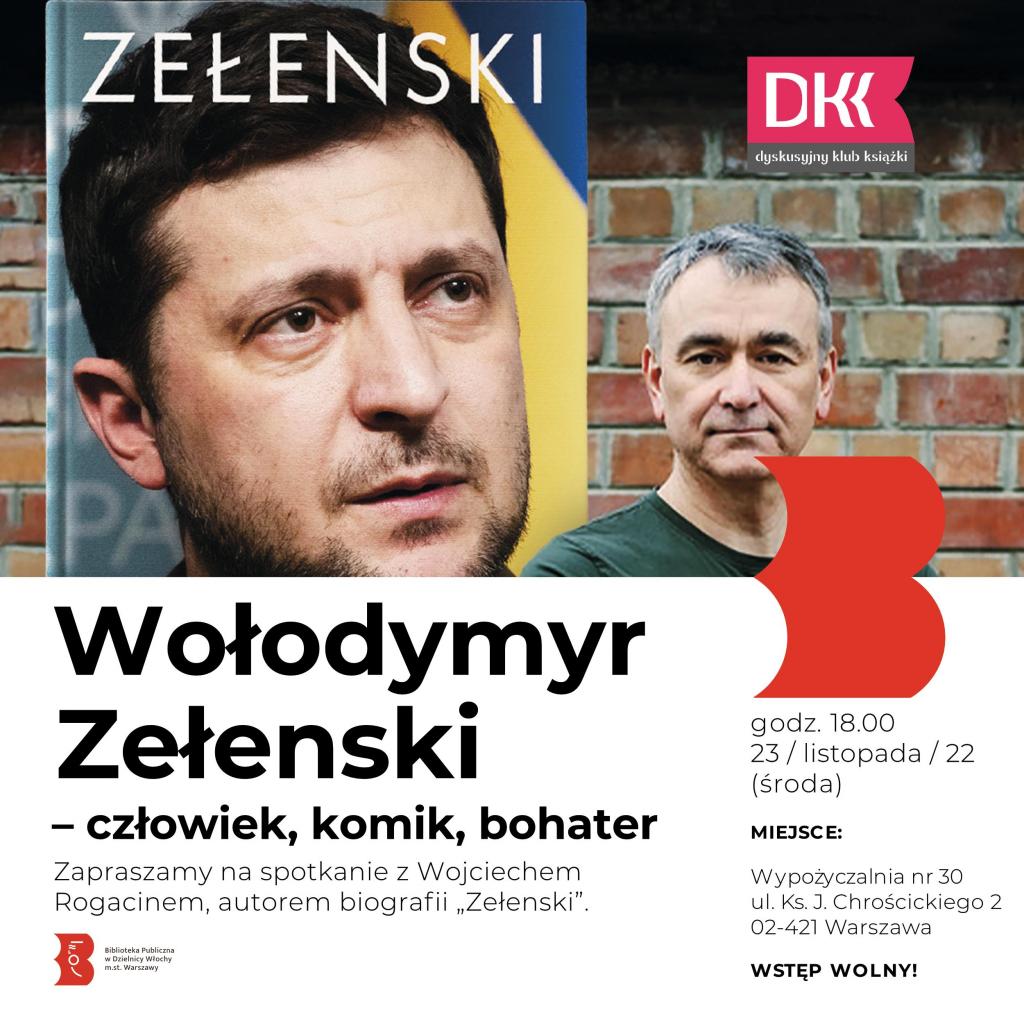 Plakat do spotkania z Wojciechem Rogacinem