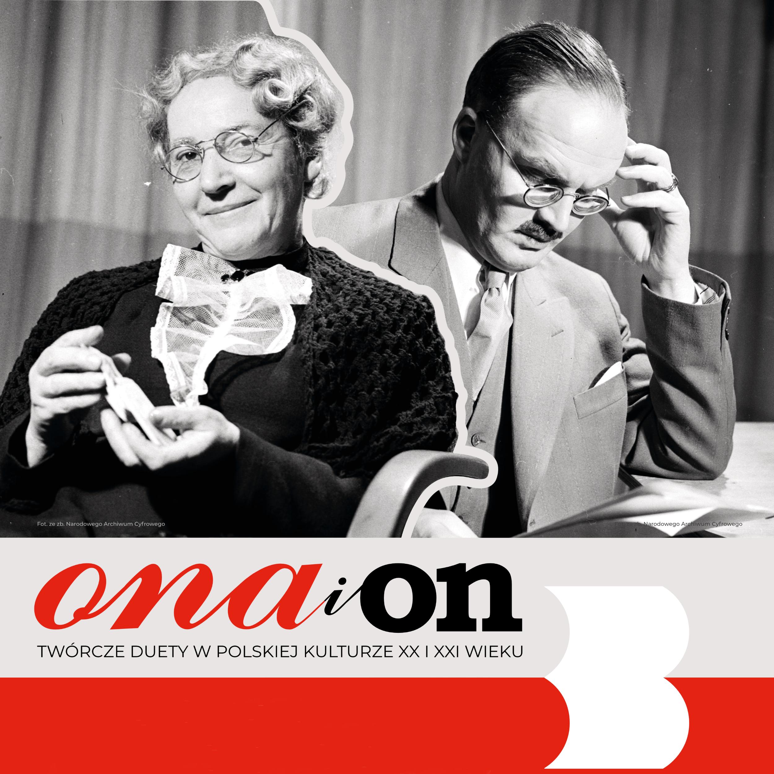 Fragment plakatu ze zdjęciami Barbary i Igora Abramowa-Newerly'ego (fot.z NAC)