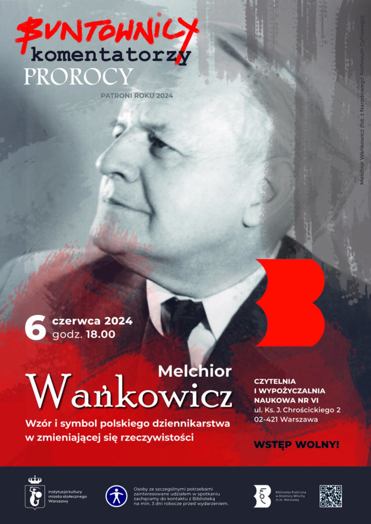 Plakat z grafiką na podstawie zdjęcia Melchiora Wańkowicza (Ze zbiorów Narodowego Archiwum Cyfrowego)