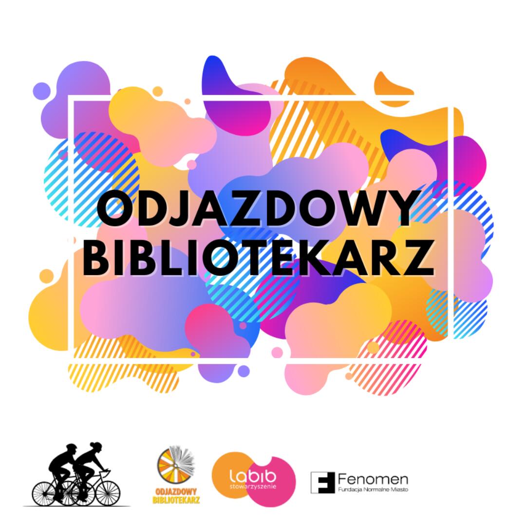 Plakat promujący rajd rowerowy Odjazdowy Bibliotekarz.