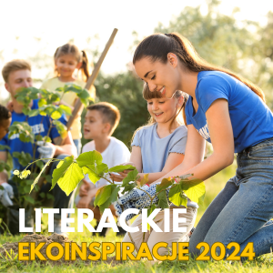 kobieta i dzieci sadzą roślinki do ziemi na dworze