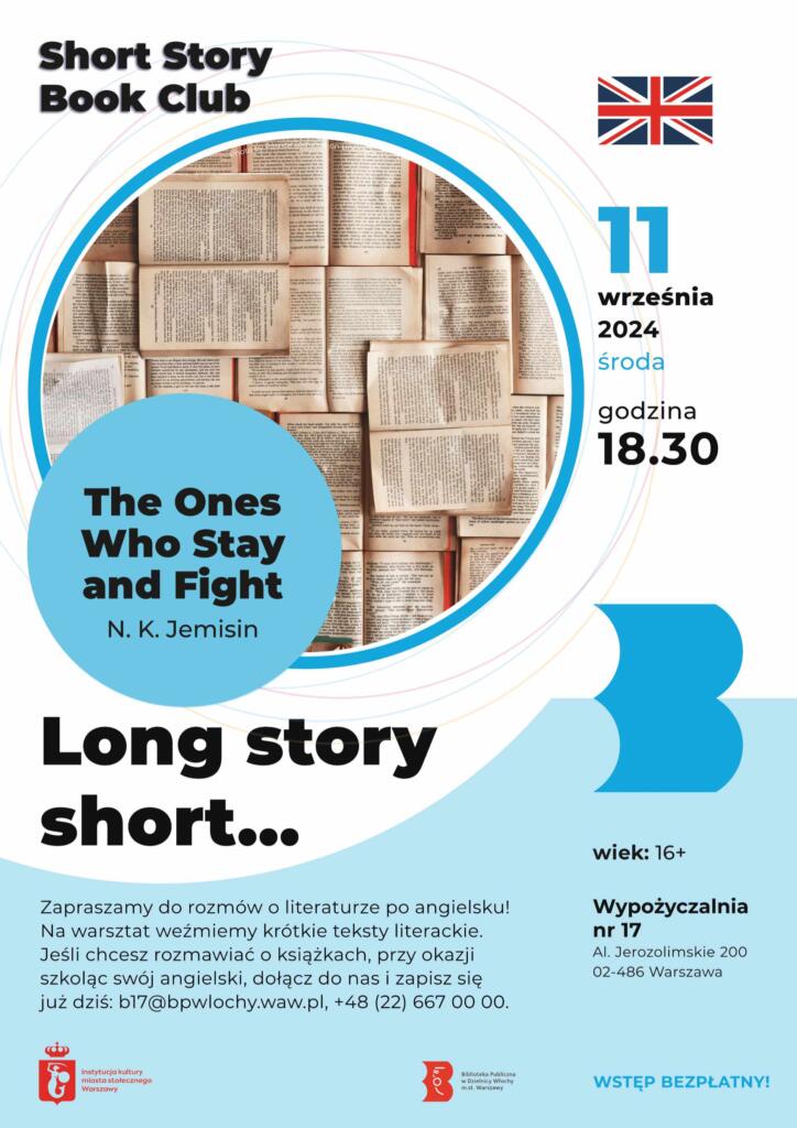 Biało-niebieski plakat ze zdjęciem książek (Photo by Patrick Tomasso on Unsplash)