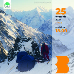 Fragment plakatu ze zdjęciem Pawła Kubalskiego w drodze na K2. Fot. z archiwum prywatnego Pawła Kubalskiego