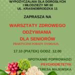 plakat promuje warsztaty zdrowego odżywiania
