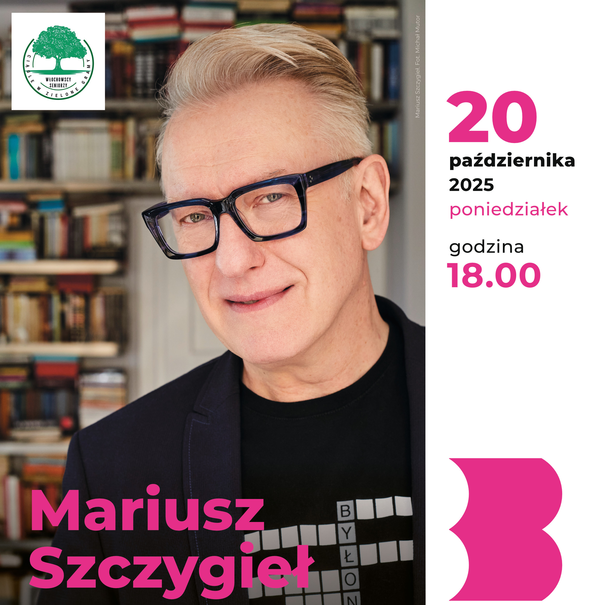 Fragment plakatu ze zdjęciem Mariusza Szczygła. Fot. Michał Mutor